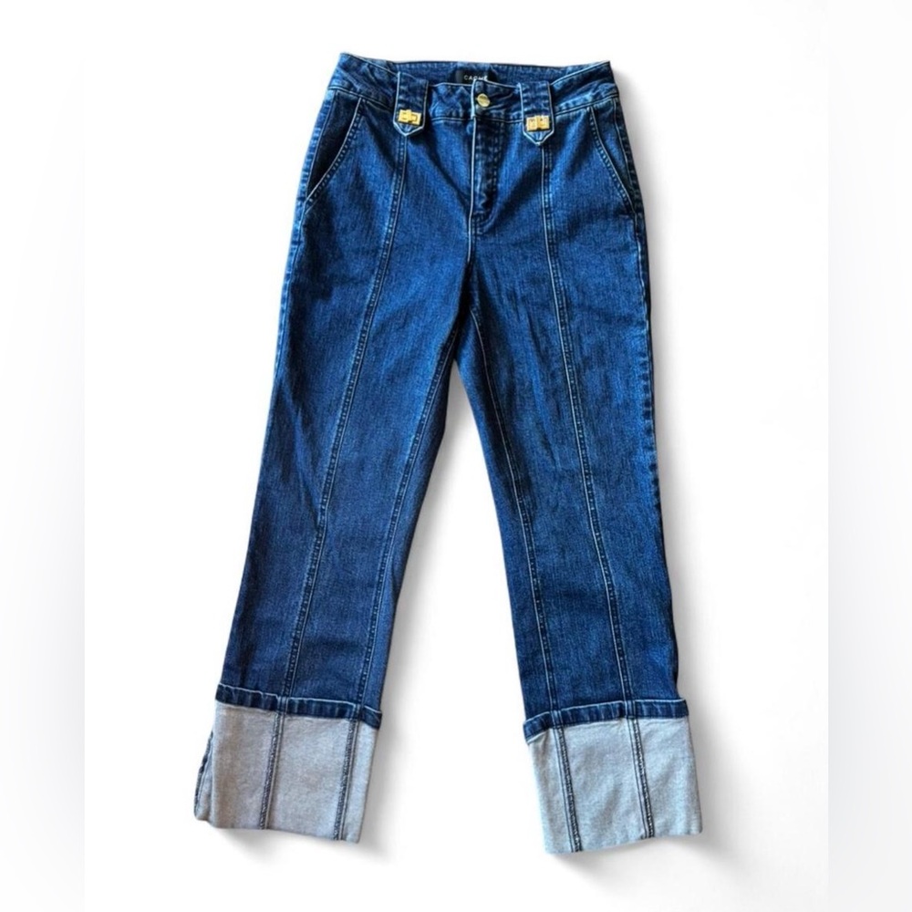 PRISTINE Vintage Cache High Rise Wide Cuff Seam Jeans 26